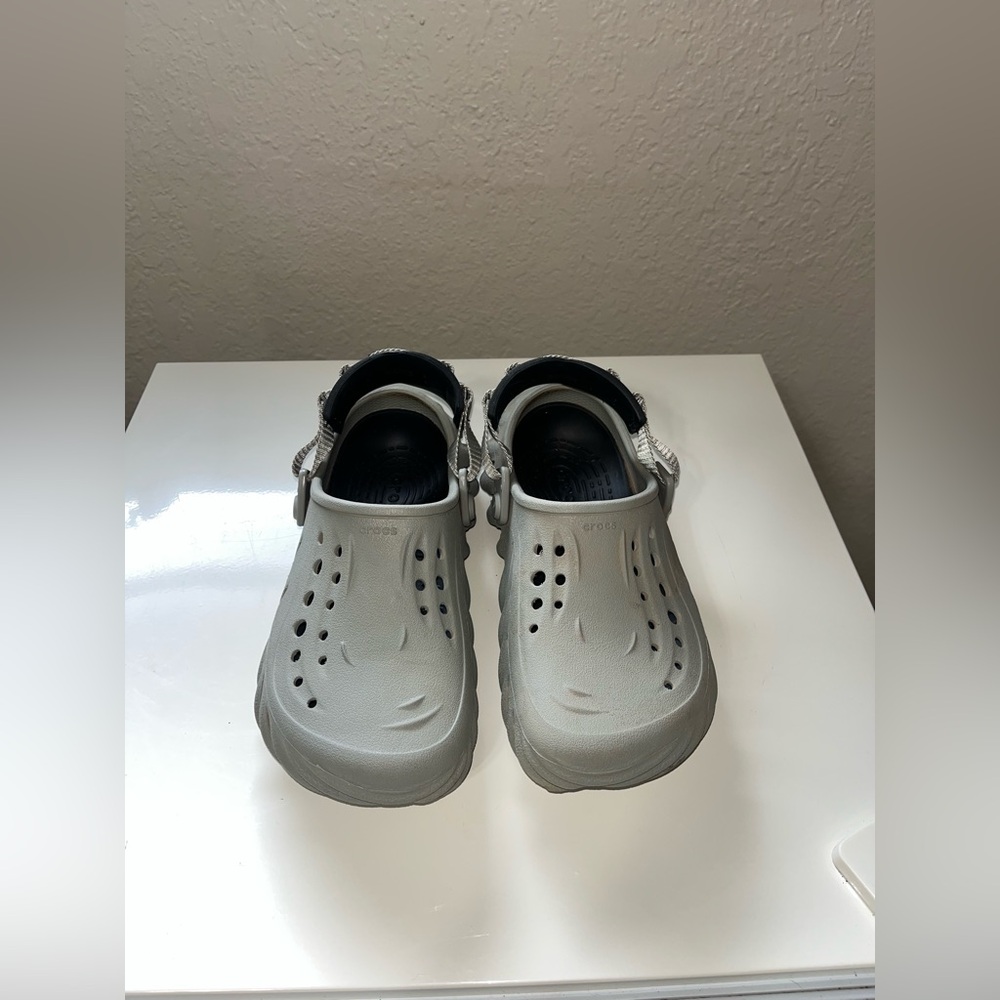 CROCS Gray Sandals with Perforated Design and Rotating Heel Strap